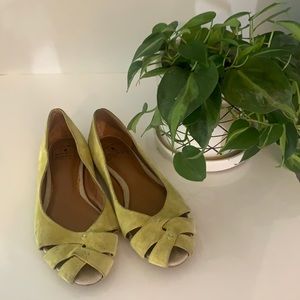Chartreuse Lucky Brand Summer Flats.
